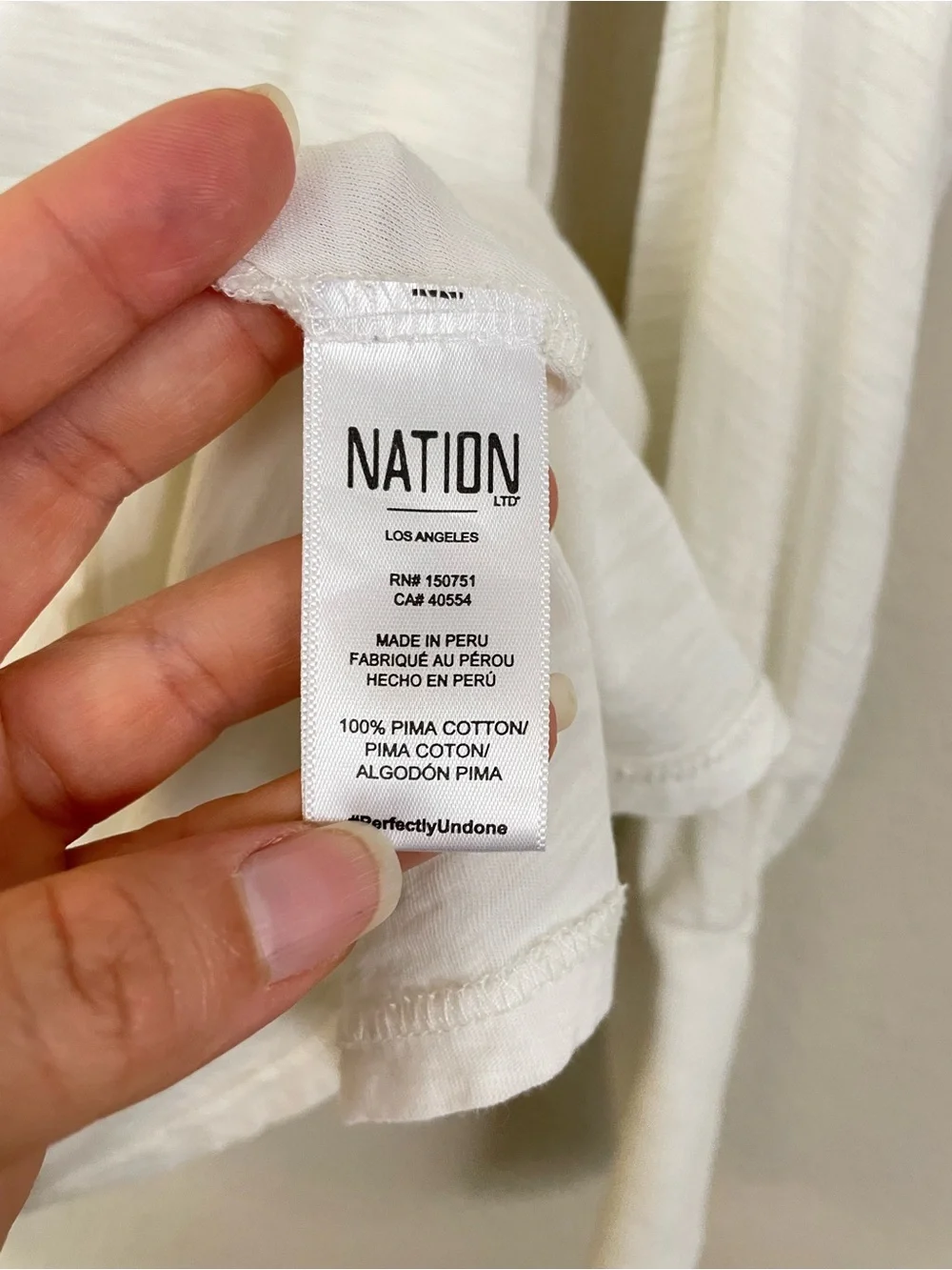 Nation LTD Off White Romy Puff Long Sleeve Pima Cotton Crewneck Top Size XS - Picture 8 of 9